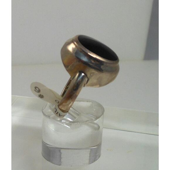 Elegant Vintage Sterling Silver Black Onyx Ring Size 6 925 Thailand NOS 6.5g - Picture 5 of 8